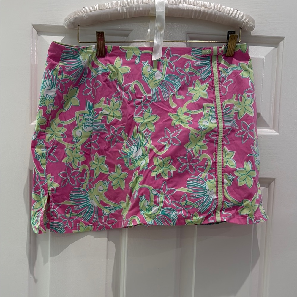 Lilly Pulitzer Pink and Green Floral Skirt